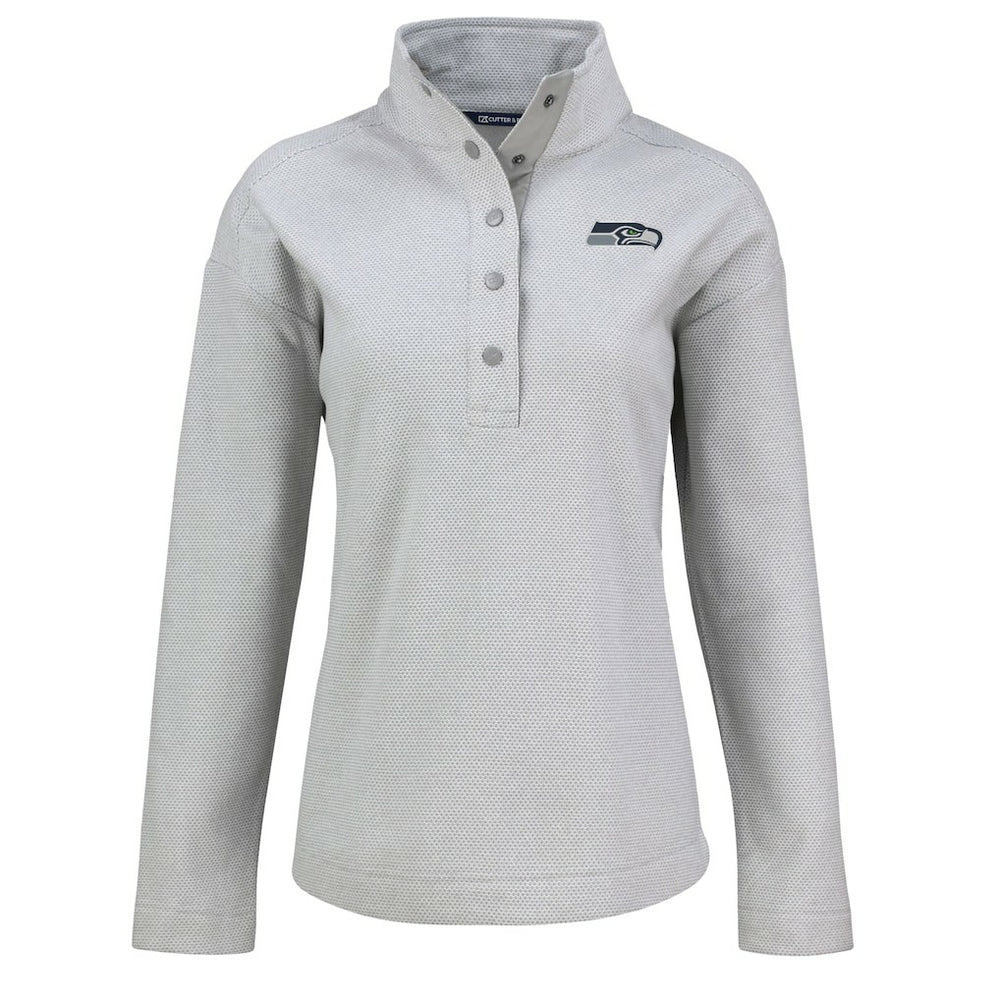 Seattle Seahawks  Cutter & Buck Women's Hunts Point Eco Half-Snap Sweatshirt