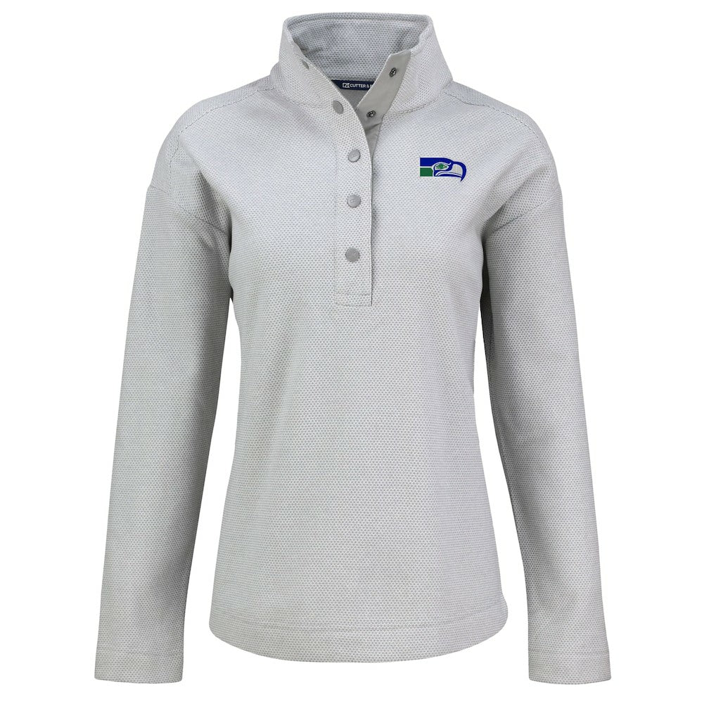 Seattle Seahawks  Cutter & Buck Women's Hunts Point Eco Half-Snap Sweatshirt