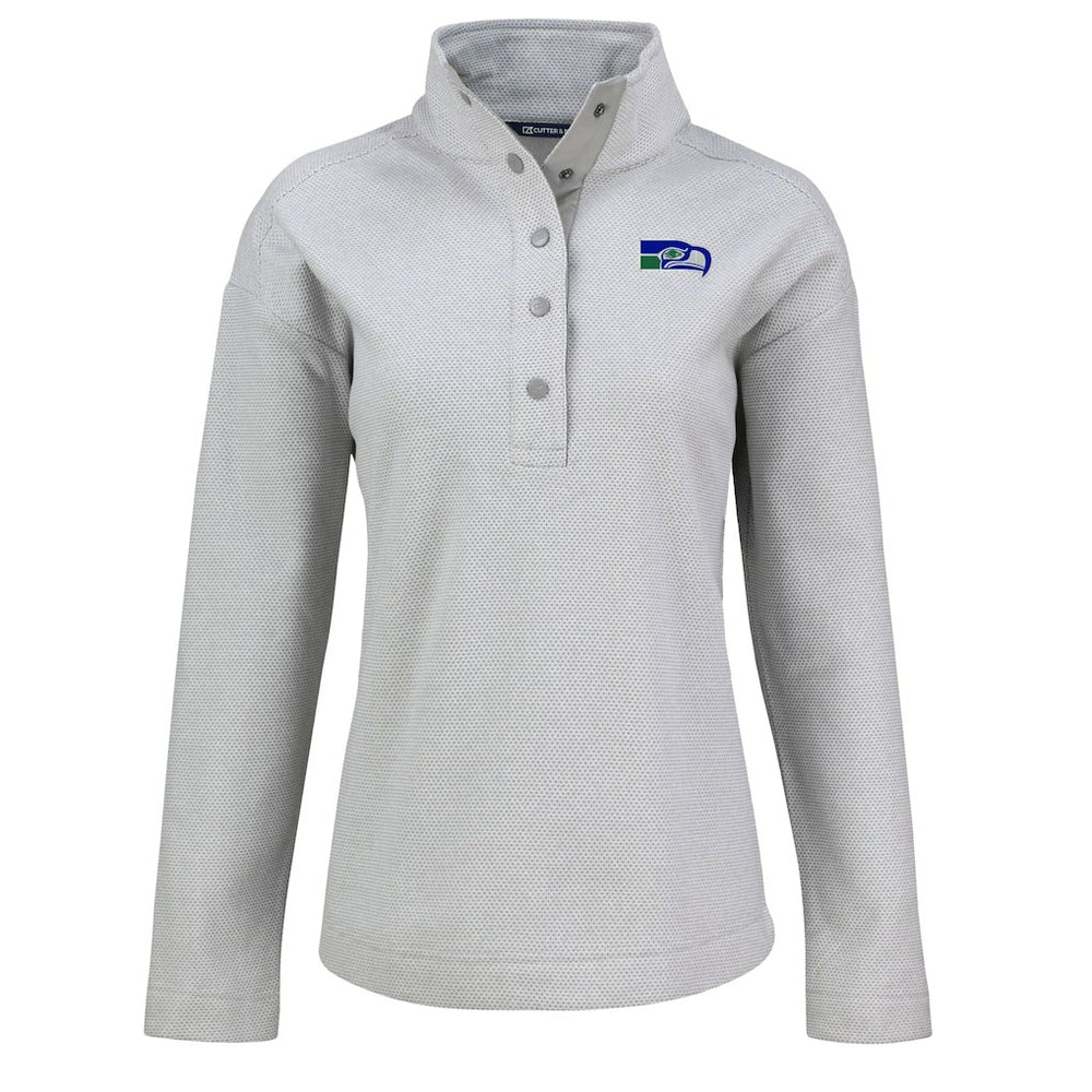Seattle Seahawks  Cutter & Buck Women's Hunts Point Eco Half-Snap Sweatshirt