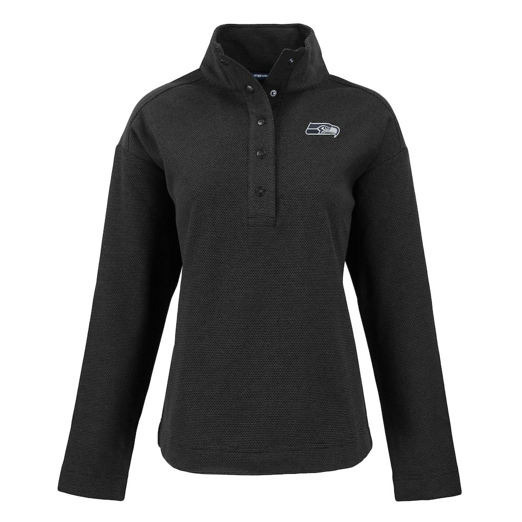 Seattle Seahawks  Cutter & Buck Women's Hunts Point Eco Half-Snap Sweatshirt