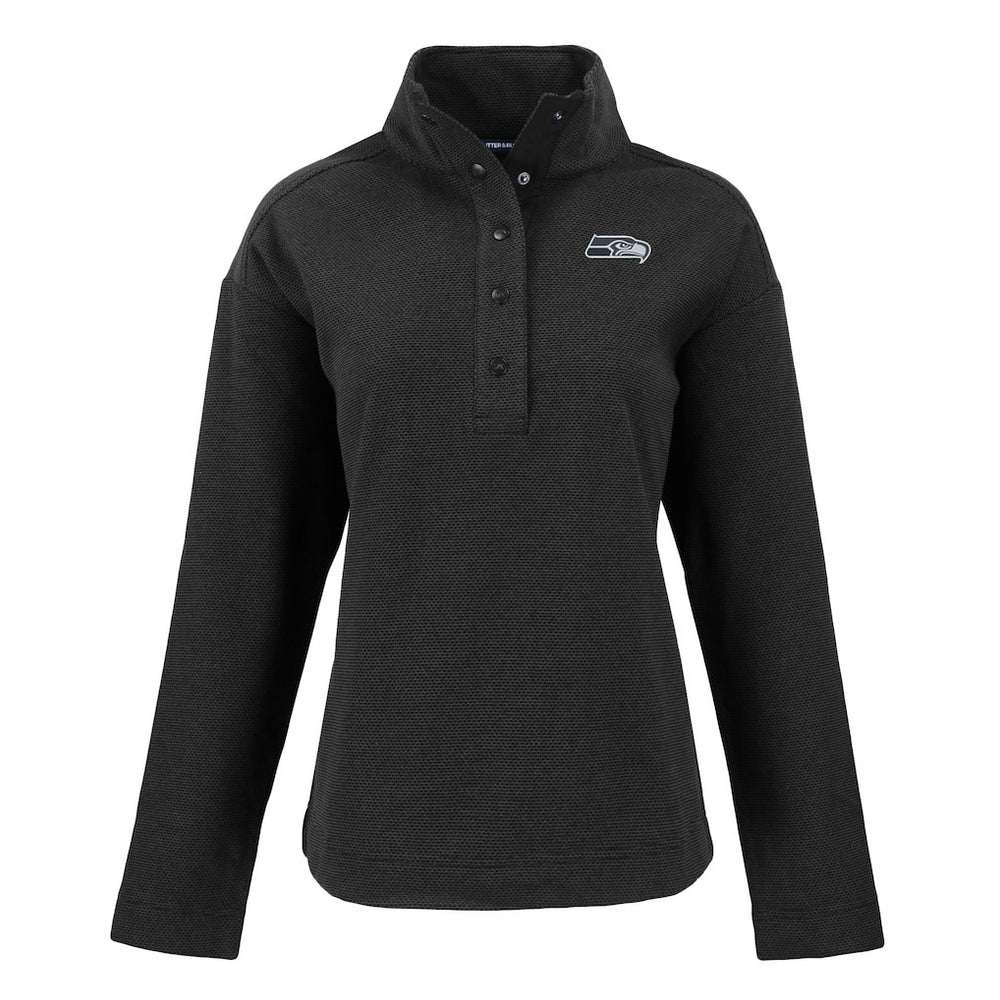 Seattle Seahawks  Cutter & Buck Women's Hunts Point Eco Half-Snap Sweatshirt