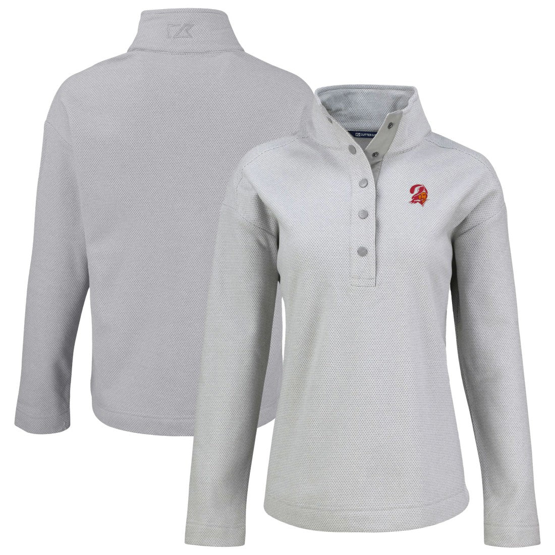 Tampa Bay Buccaneers  Cutter & Buck Women's Hunts Point Eco Half-Snap Sweatshirt