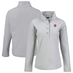 Tampa Bay Buccaneers  Cutter & Buck Women's Hunts Point Eco Half-Snap Sweatshirt