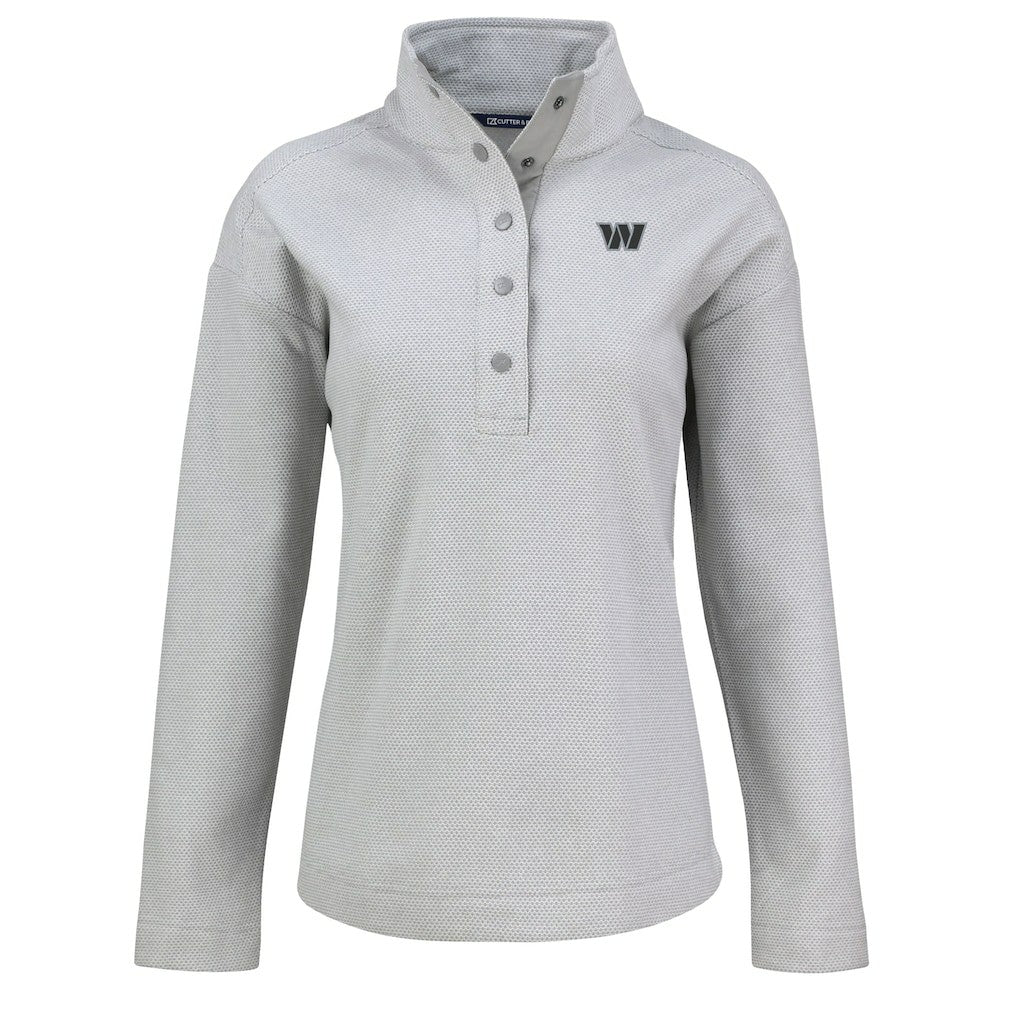 Washington Commanders  Cutter & Buck Women's Hunts Point Eco Half-Snap Sweatshirt
