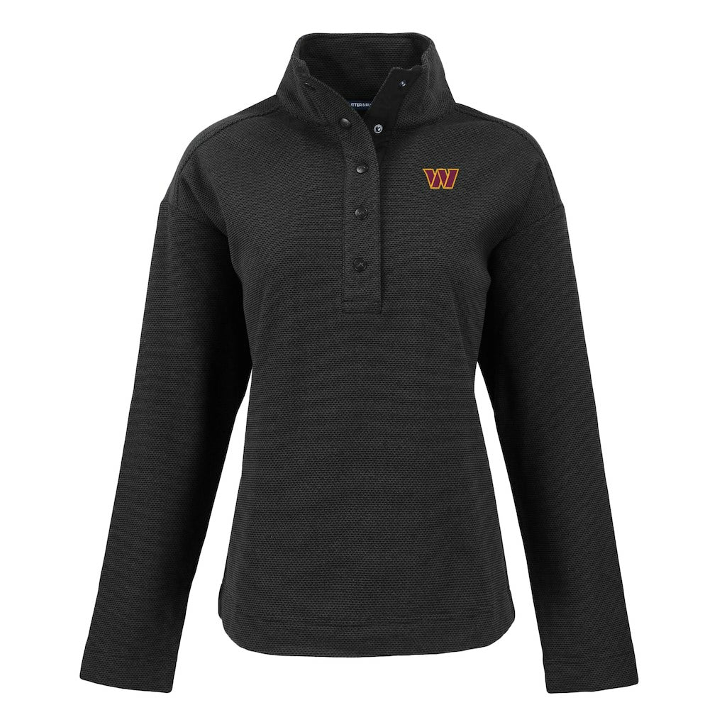Washington Commanders  Cutter & Buck Women's Hunts Point Eco Half-Snap Sweatshirt