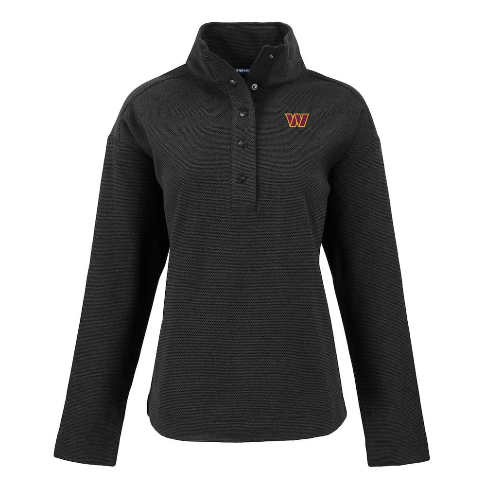 Washington Commanders  Cutter & Buck Women's Hunts Point Eco Half-Snap Sweatshirt