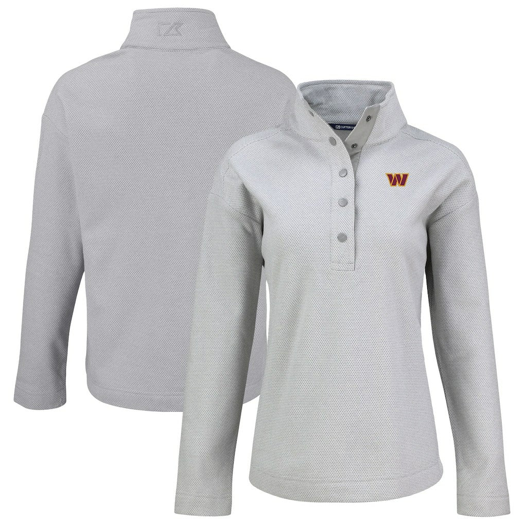 Washington Commanders  Cutter & Buck Women's Hunts Point Eco Half-Snap Sweatshirt