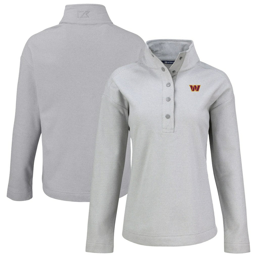Washington Commanders  Cutter & Buck Women's Hunts Point Eco Half-Snap Sweatshirt
