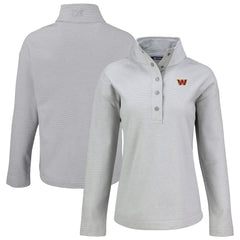 Washington Commanders  Cutter & Buck Women's Hunts Point Eco Half-Snap Sweatshirt