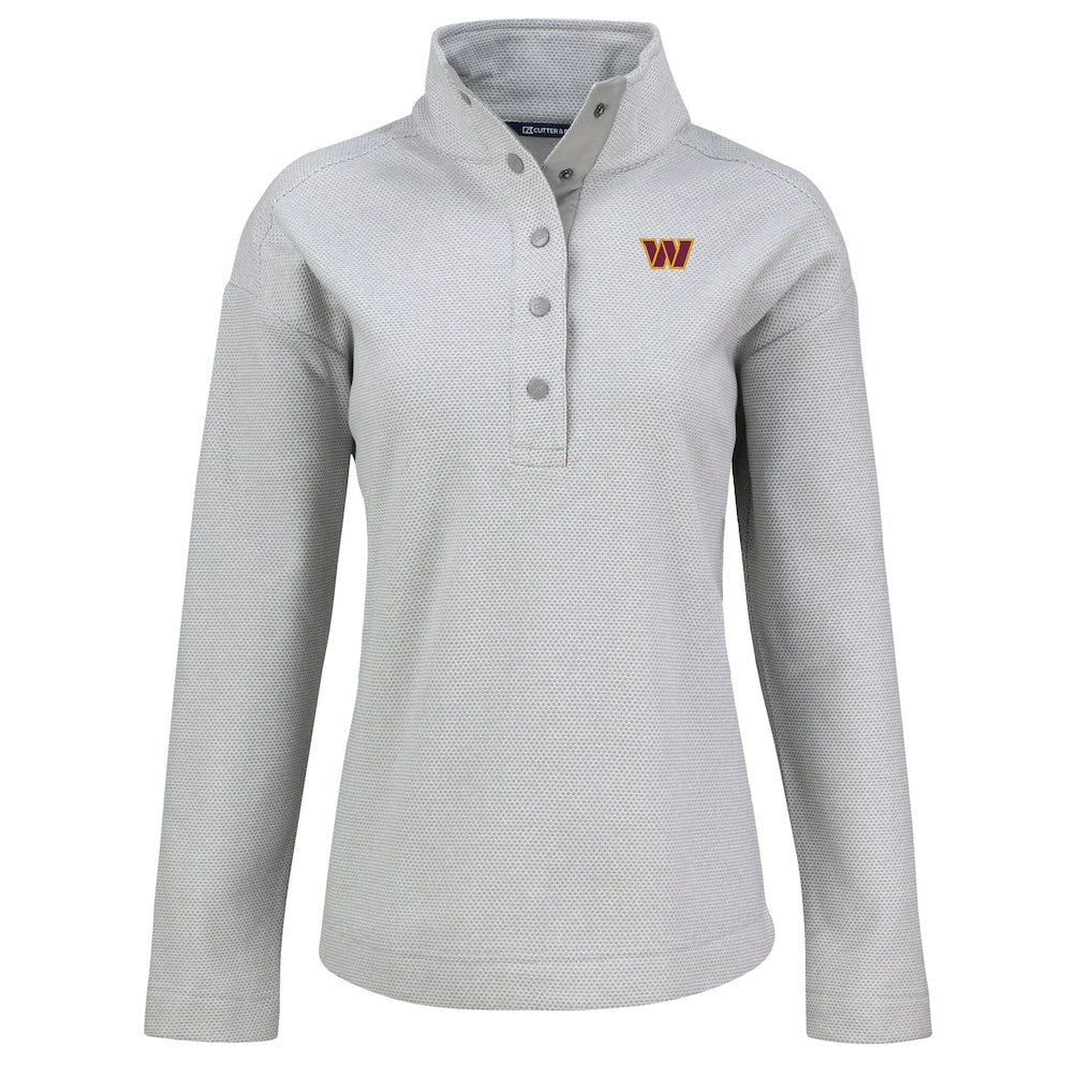 Washington Commanders  Cutter & Buck Women's Hunts Point Eco Half-Snap Sweatshirt