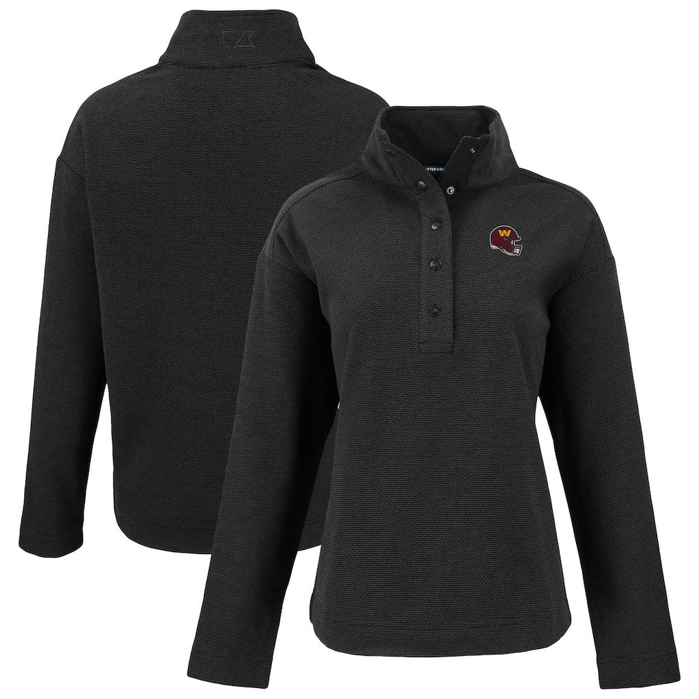 Washington Commanders  Cutter & Buck Women's Hunts Point Eco Half-Snap Sweatshirt