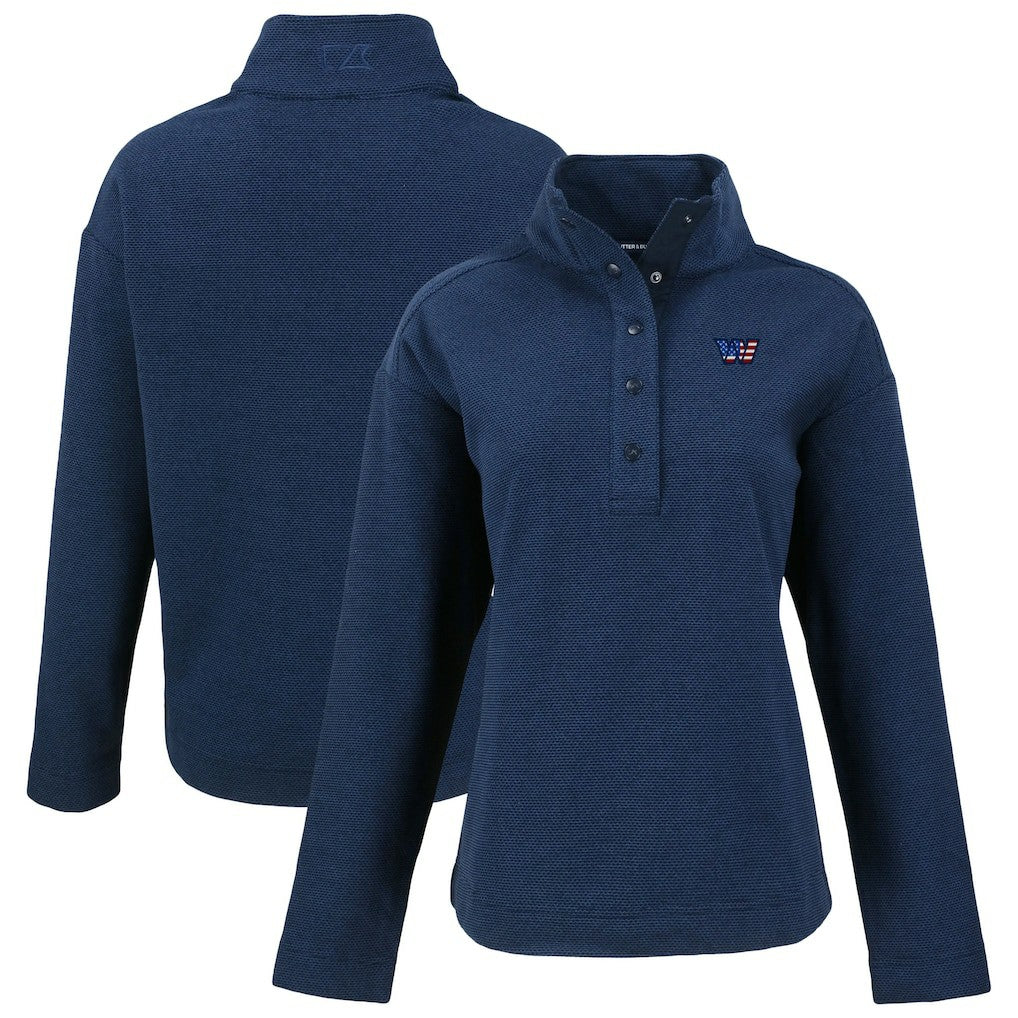 Washington Commanders  Cutter & Buck Women's Hunts Point Eco Half-Snap Sweatshirt