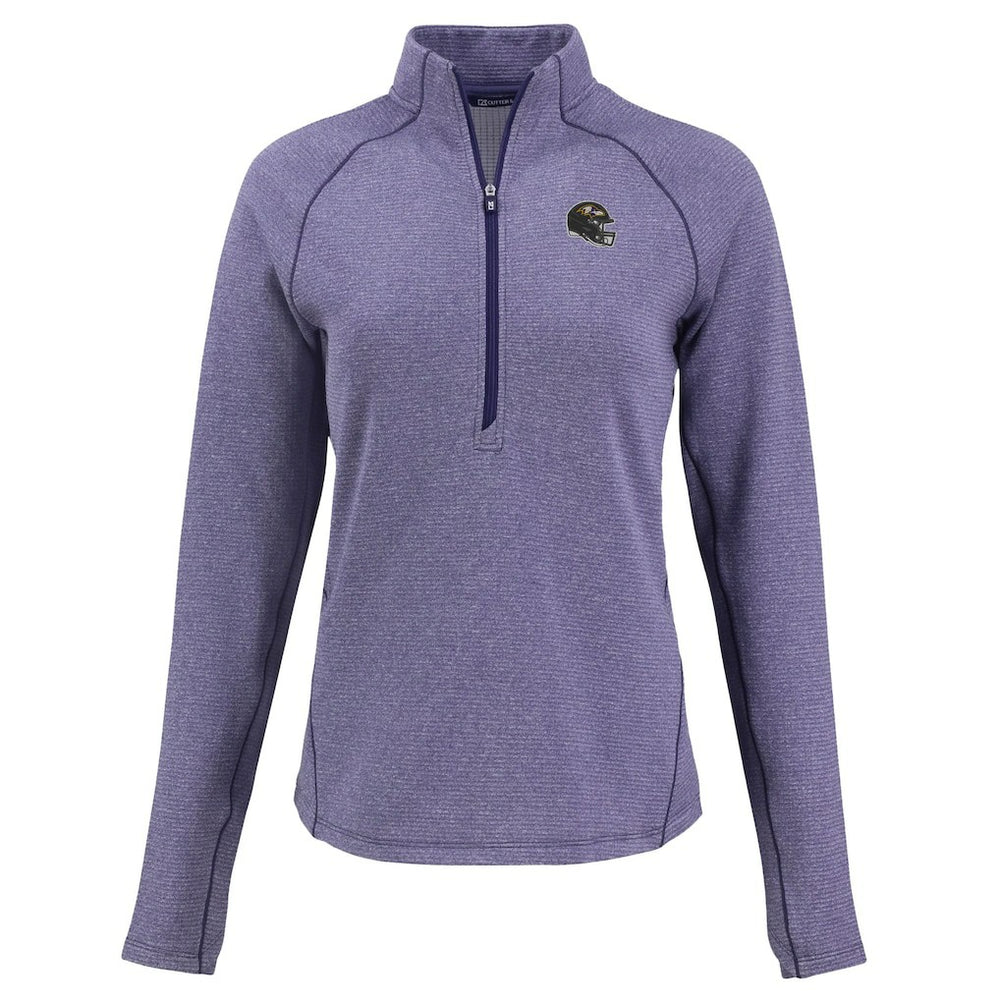 Baltimore Ravens  Cutter & Buck Women's Peshastin Eco Fleece Recycled Tri-Blend Raglan Half-Zip Jacket