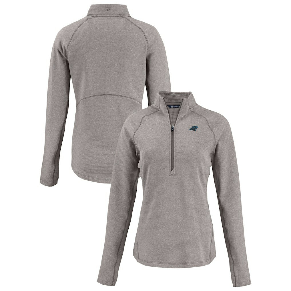 Carolina Panthers  Cutter & Buck Women's Peshastin Eco Fleece Recycled Tri-Blend Raglan Half-Zip Jacket