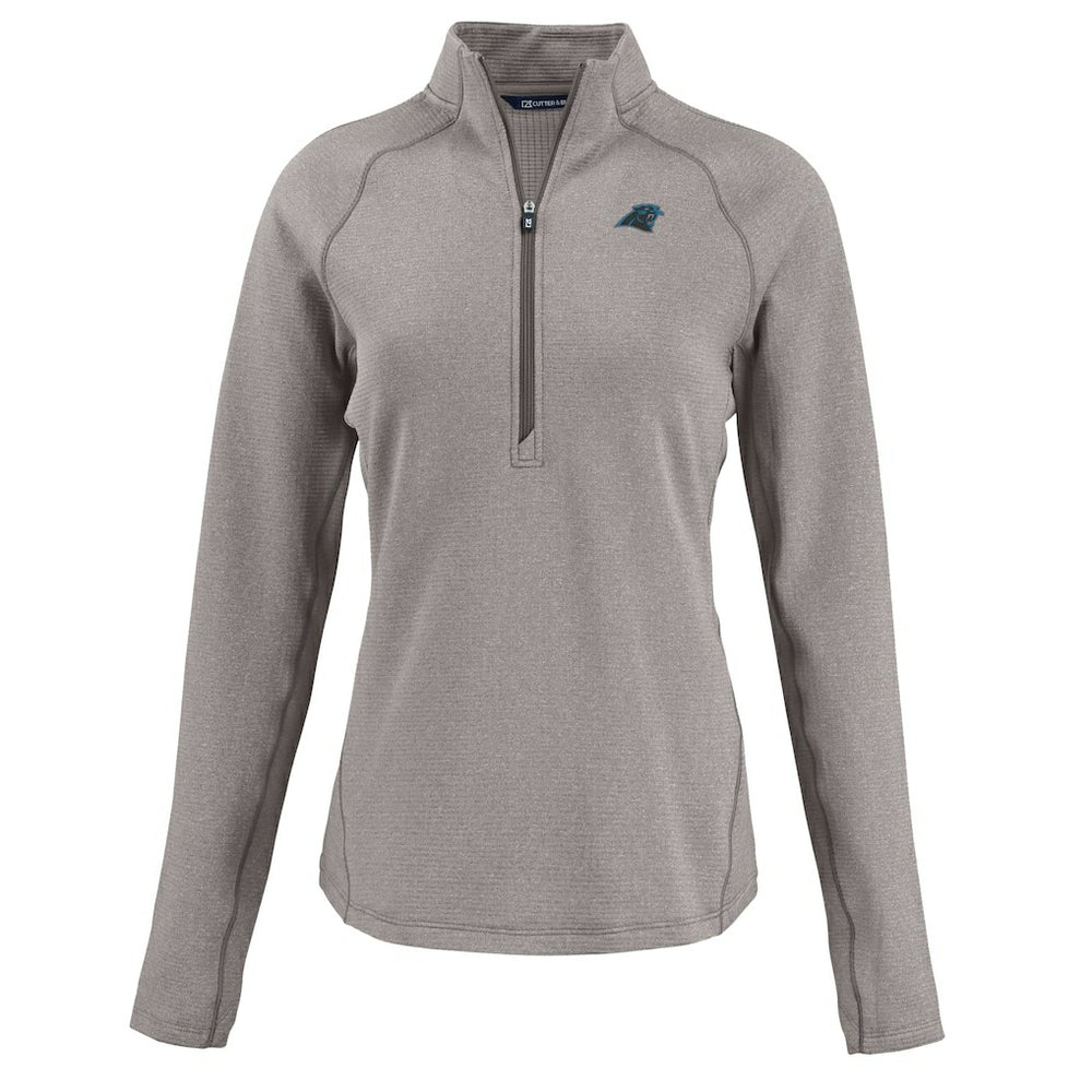 Carolina Panthers  Cutter & Buck Women's Peshastin Eco Fleece Recycled Tri-Blend Raglan Half-Zip Jacket