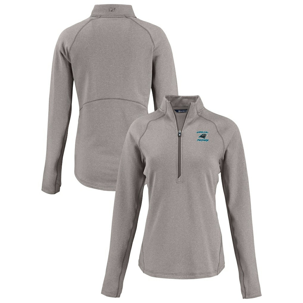 Carolina Panthers  Cutter & Buck Women's Peshastin Eco Fleece Recycled Tri-Blend Raglan Half-Zip Jacket