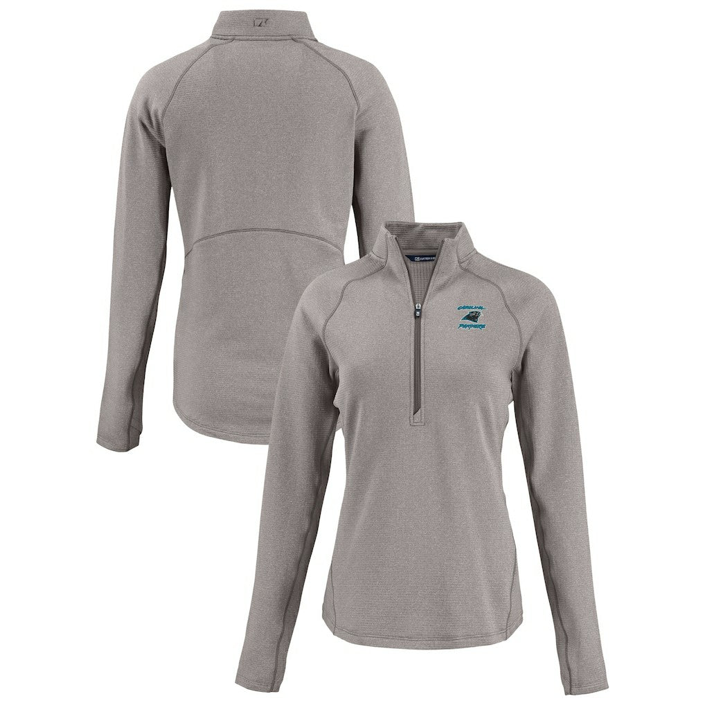 Carolina Panthers  Cutter & Buck Women's Peshastin Eco Fleece Recycled Tri-Blend Raglan Half-Zip Jacket