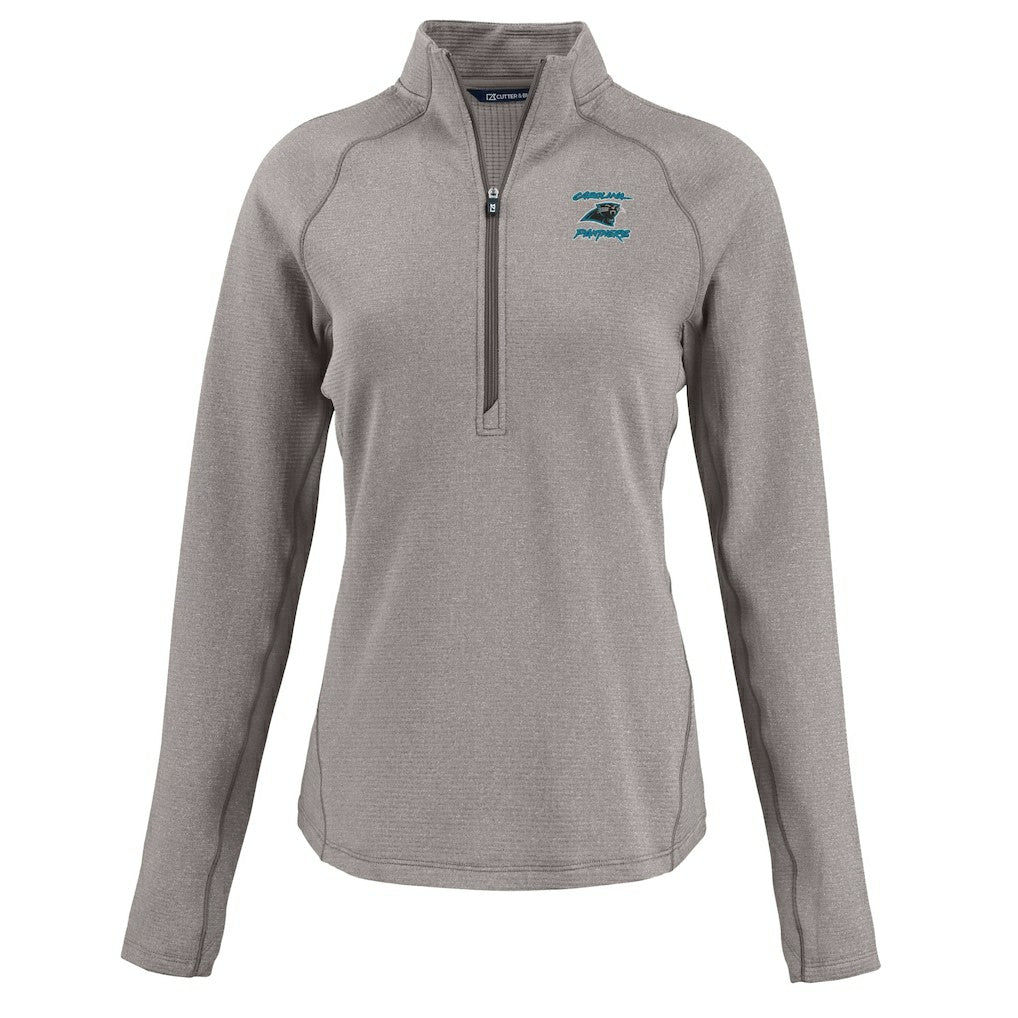 Carolina Panthers  Cutter & Buck Women's Peshastin Eco Fleece Recycled Tri-Blend Raglan Half-Zip Jacket
