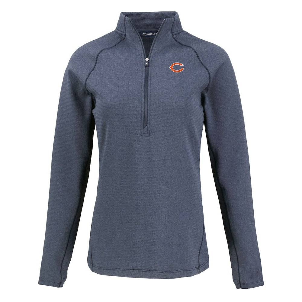 Chicago Bears  Cutter & Buck Women's Peshastin Eco Fleece Recycled Tri-Blend Raglan Half-Zip Jacket