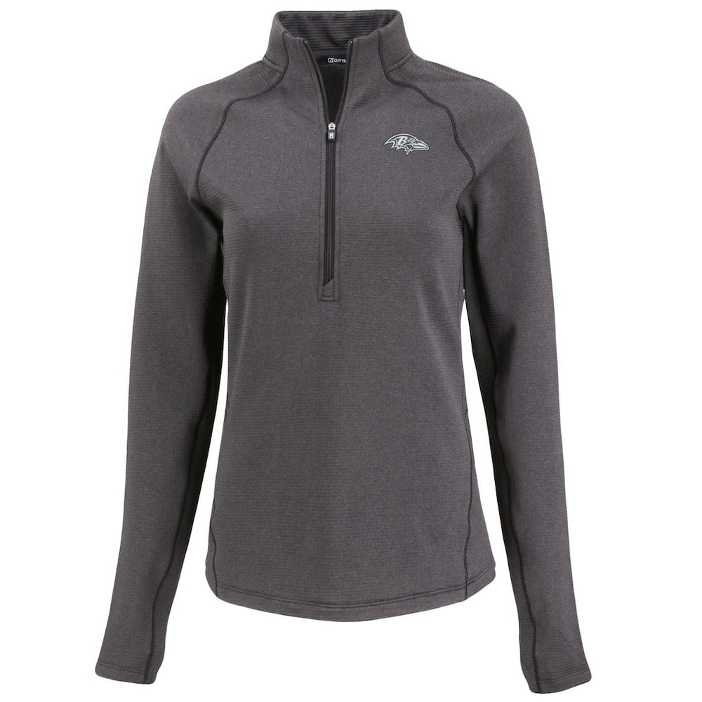 Baltimore Ravens  Cutter & Buck Women's Peshastin Eco Fleece Recycled Tri-Blend Raglan Half-Zip Jacket
