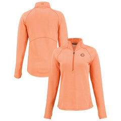 Chicago Bears  Cutter & Buck Women's Peshastin Eco Fleece Recycled Tri-Blend Raglan Half-Zip Jacket