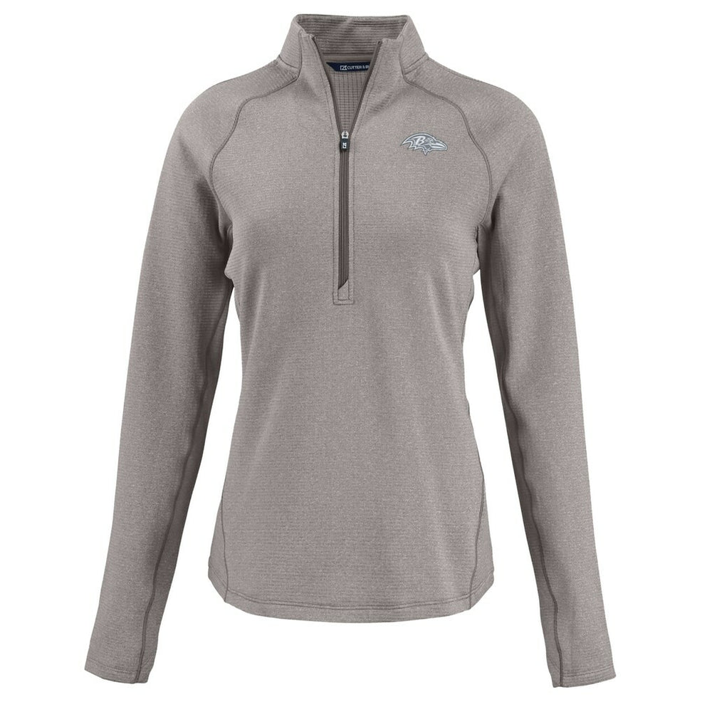 Baltimore Ravens  Cutter & Buck Women's Peshastin Eco Fleece Recycled Tri-Blend Raglan Half-Zip Jacket