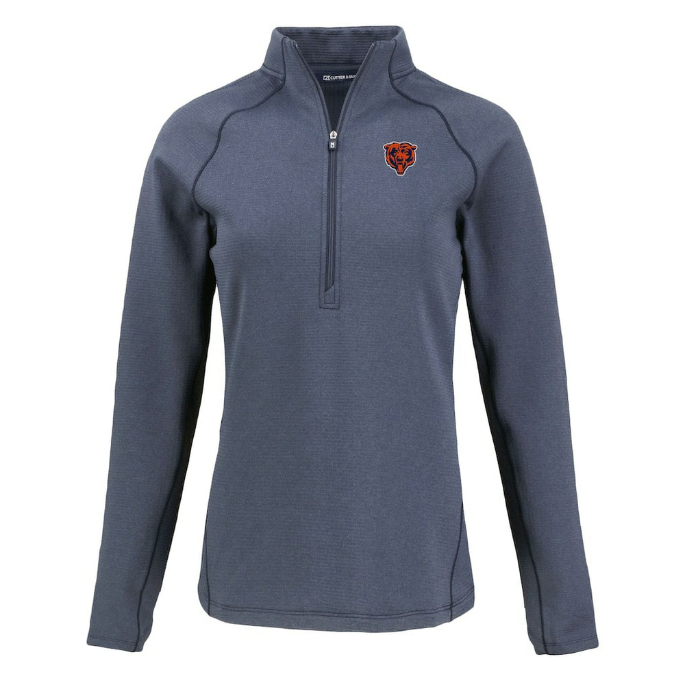 Chicago Bears  Cutter & Buck Women's Peshastin Eco Fleece Recycled Tri-Blend Raglan Half-Zip Jacket