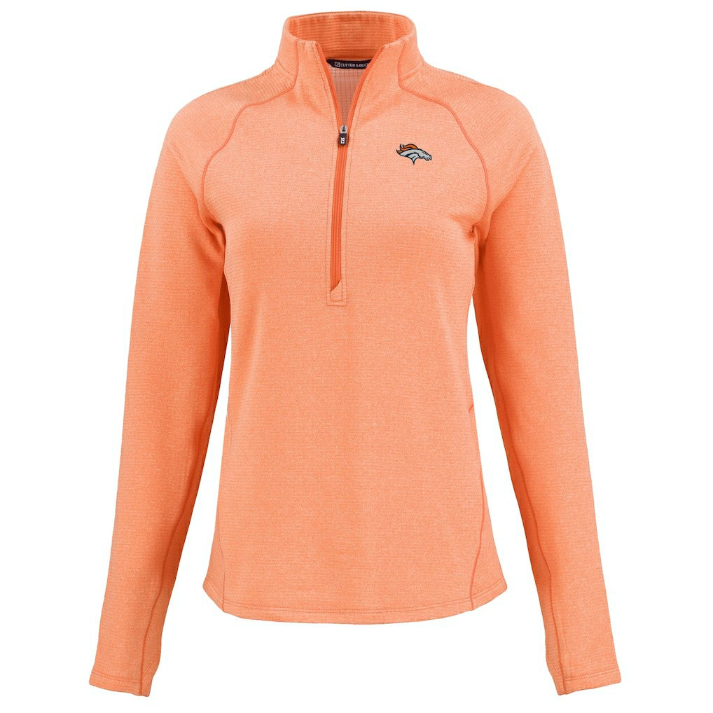 Denver Broncos  Cutter & Buck Women's Peshastin Eco Fleece Recycled Tri-Blend Raglan Half-Zip Jacket