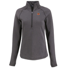 Cincinnati Bengals  Cutter & Buck Women's Peshastin Eco Fleece Recycled Tri-Blend Raglan Half-Zip Jacket