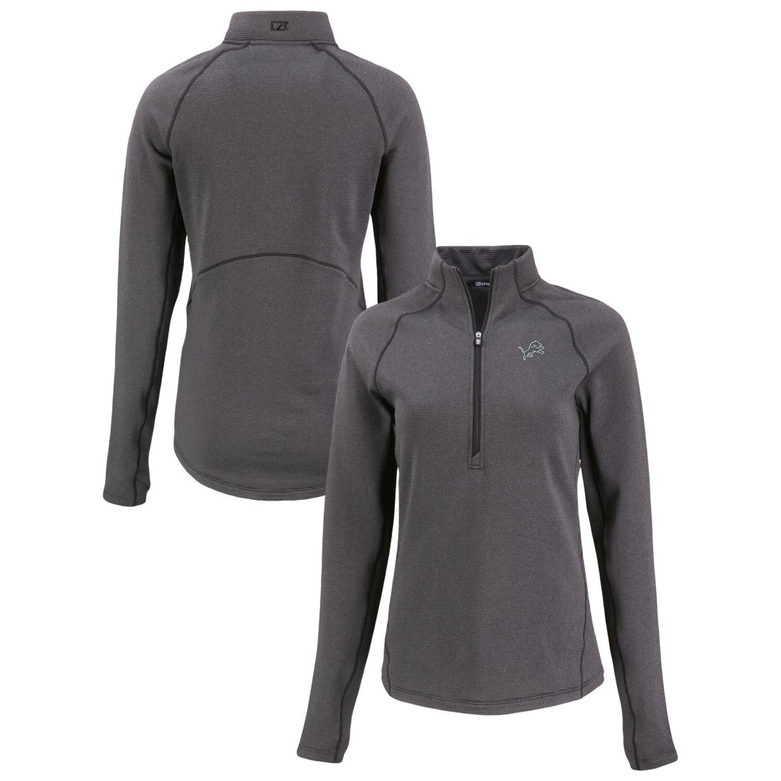 Detroit Lions  Cutter & Buck Women's Peshastin Eco Fleece Recycled Tri-Blend Raglan Half-Zip Jacket