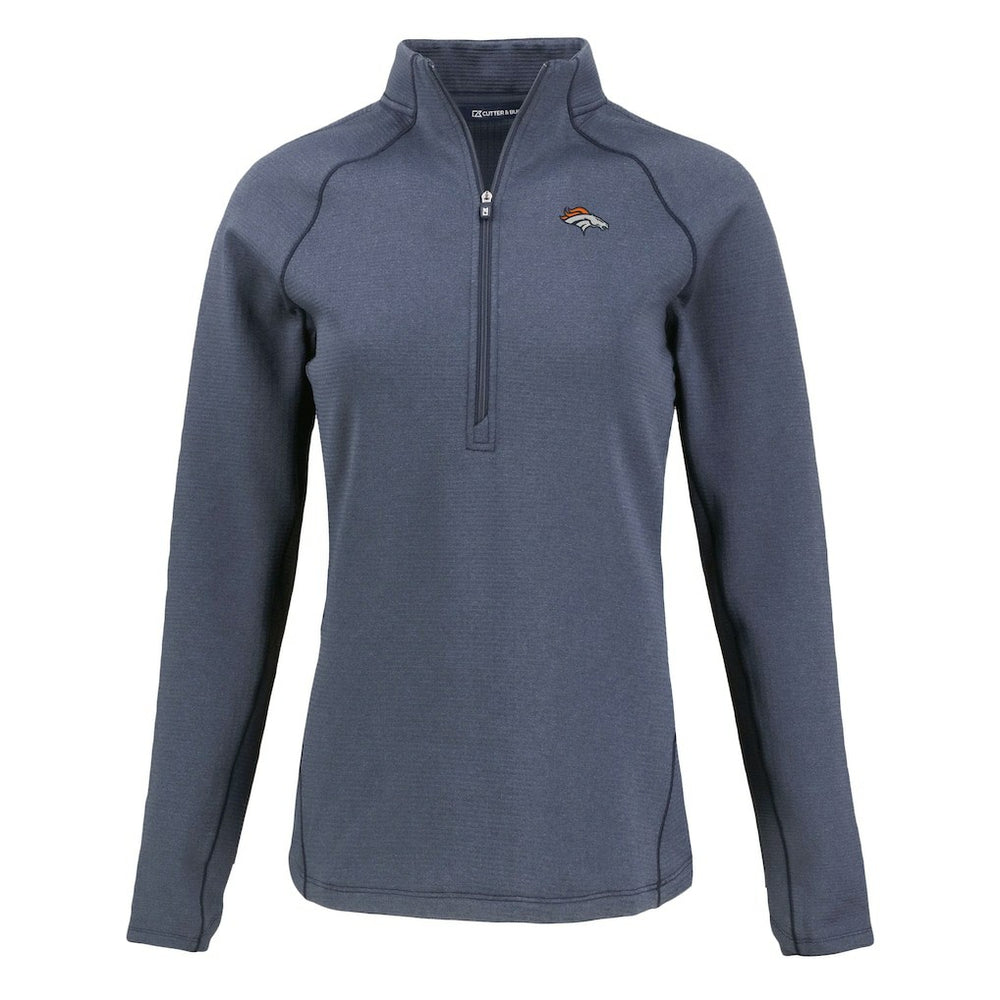 Denver Broncos  Cutter & Buck Women's Peshastin Eco Fleece Recycled Tri-Blend Raglan Half-Zip Jacket