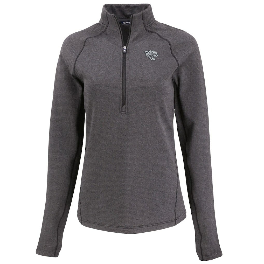 Jacksonville Jaguars  Cutter & Buck Women's Peshastin Eco Fleece Recycled Tri-Blend Raglan Half-Zip Jacket