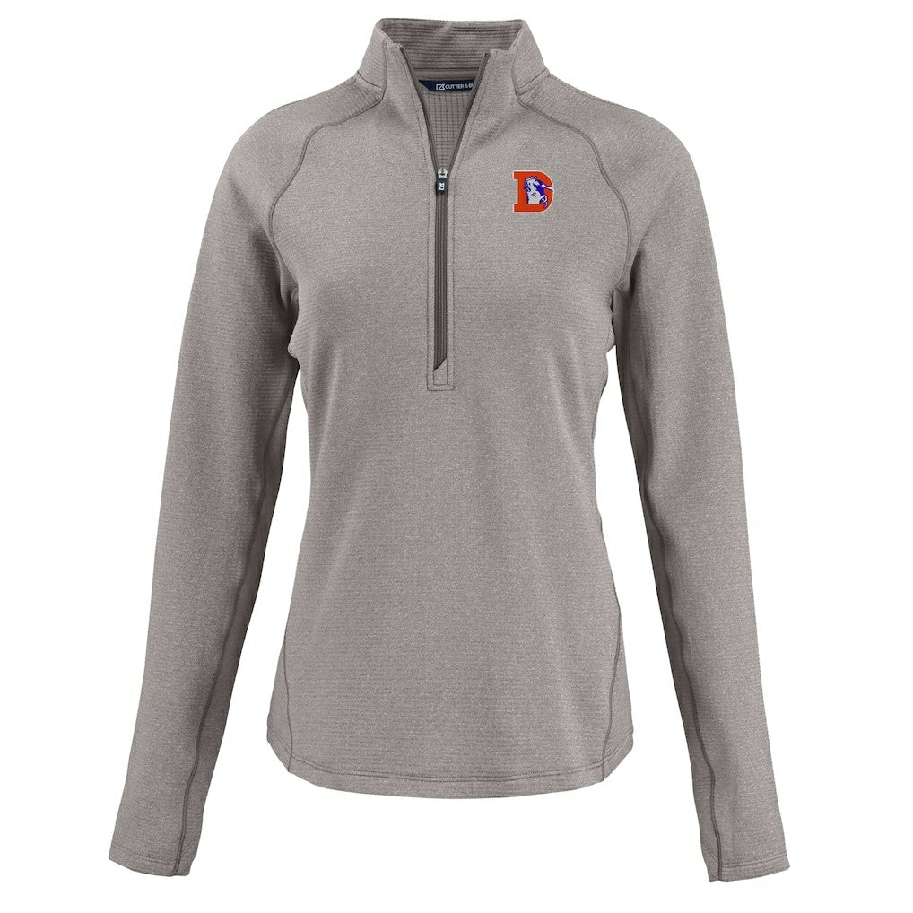 Denver Broncos  Cutter & Buck Women's Peshastin Eco Fleece Recycled Tri-Blend Raglan Half-Zip Jacket