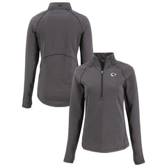 Kansas City Chiefs  Cutter & Buck Women's Peshastin Eco Fleece Recycled Tri-Blend Raglan Half-Zip Jacket