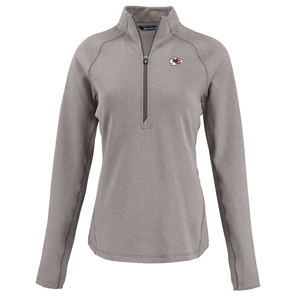 Kansas City Chiefs  Cutter & Buck Women's Peshastin Eco Fleece Recycled Tri-Blend Raglan Half-Zip Jacket