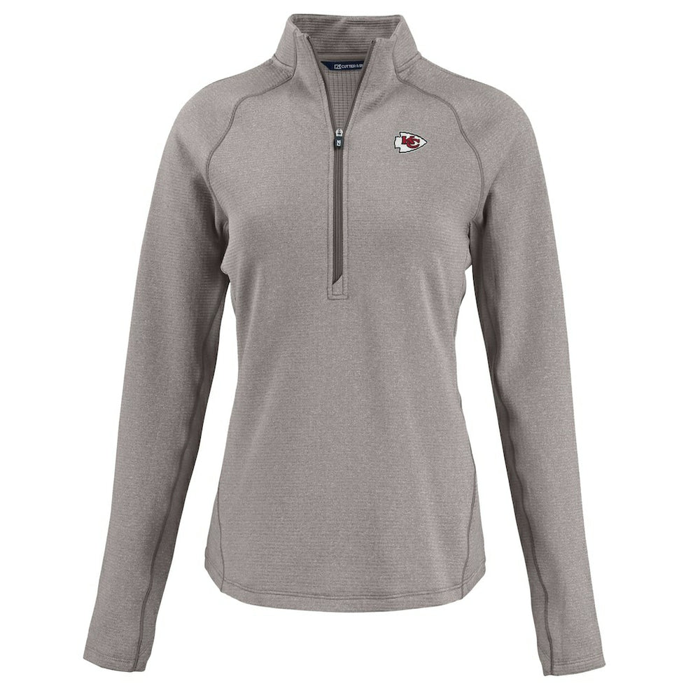 Kansas City Chiefs  Cutter & Buck Women's Peshastin Eco Fleece Recycled Tri-Blend Raglan Half-Zip Jacket