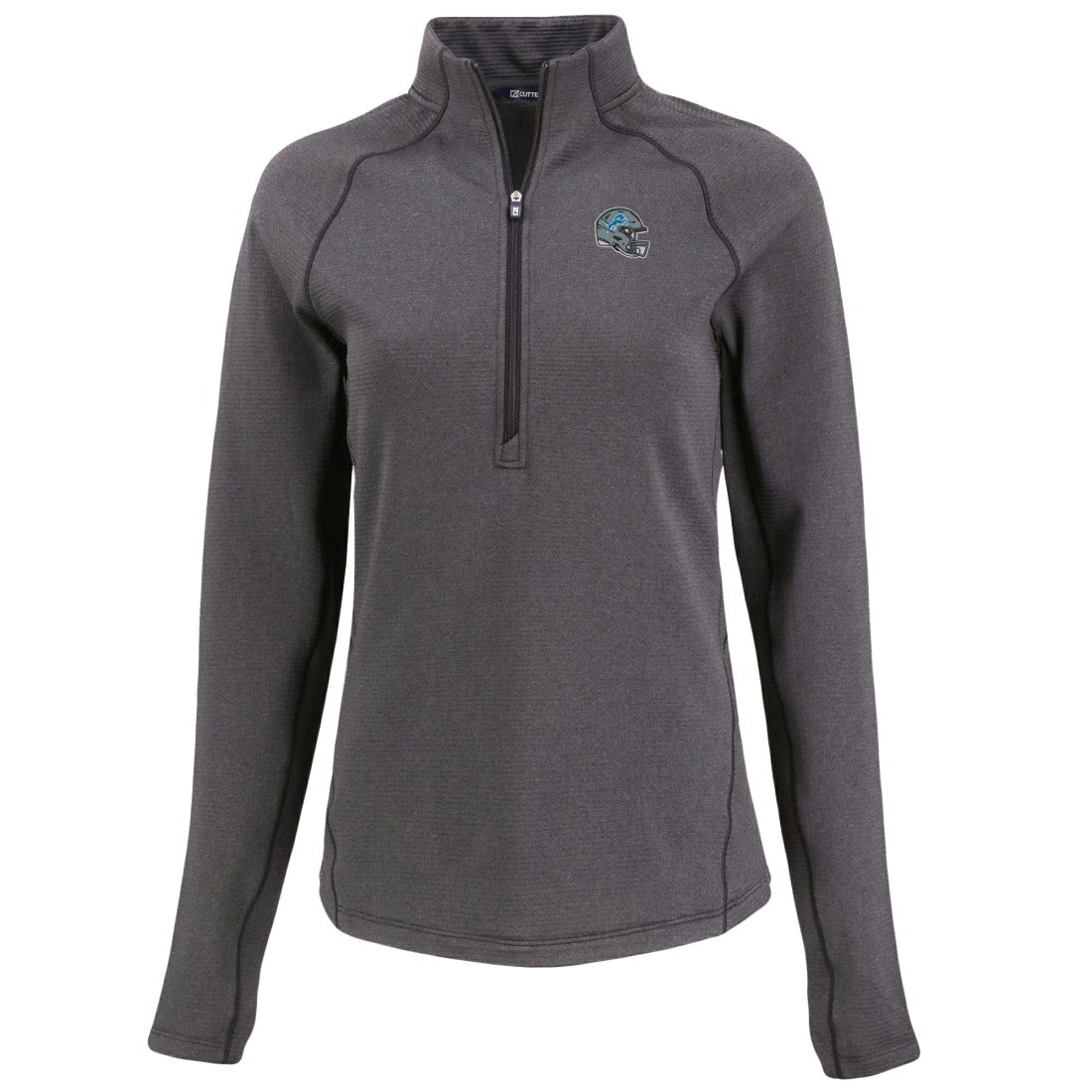 Detroit Lions  Cutter & Buck Women's Peshastin Eco Fleece Recycled Tri-Blend Raglan Half-Zip Jacket