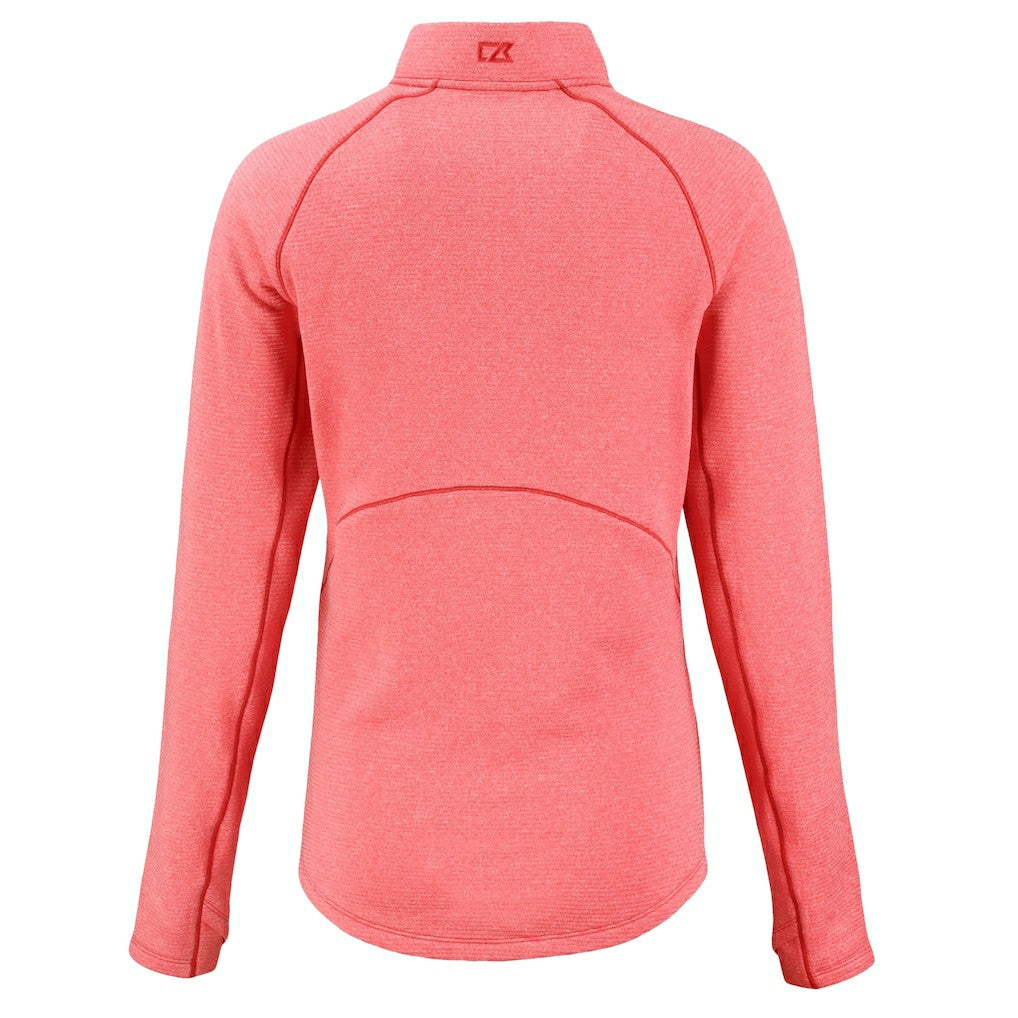Kansas City Chiefs  Cutter & Buck Women's Peshastin Eco Fleece Recycled Tri-Blend Raglan Half-Zip Jacket