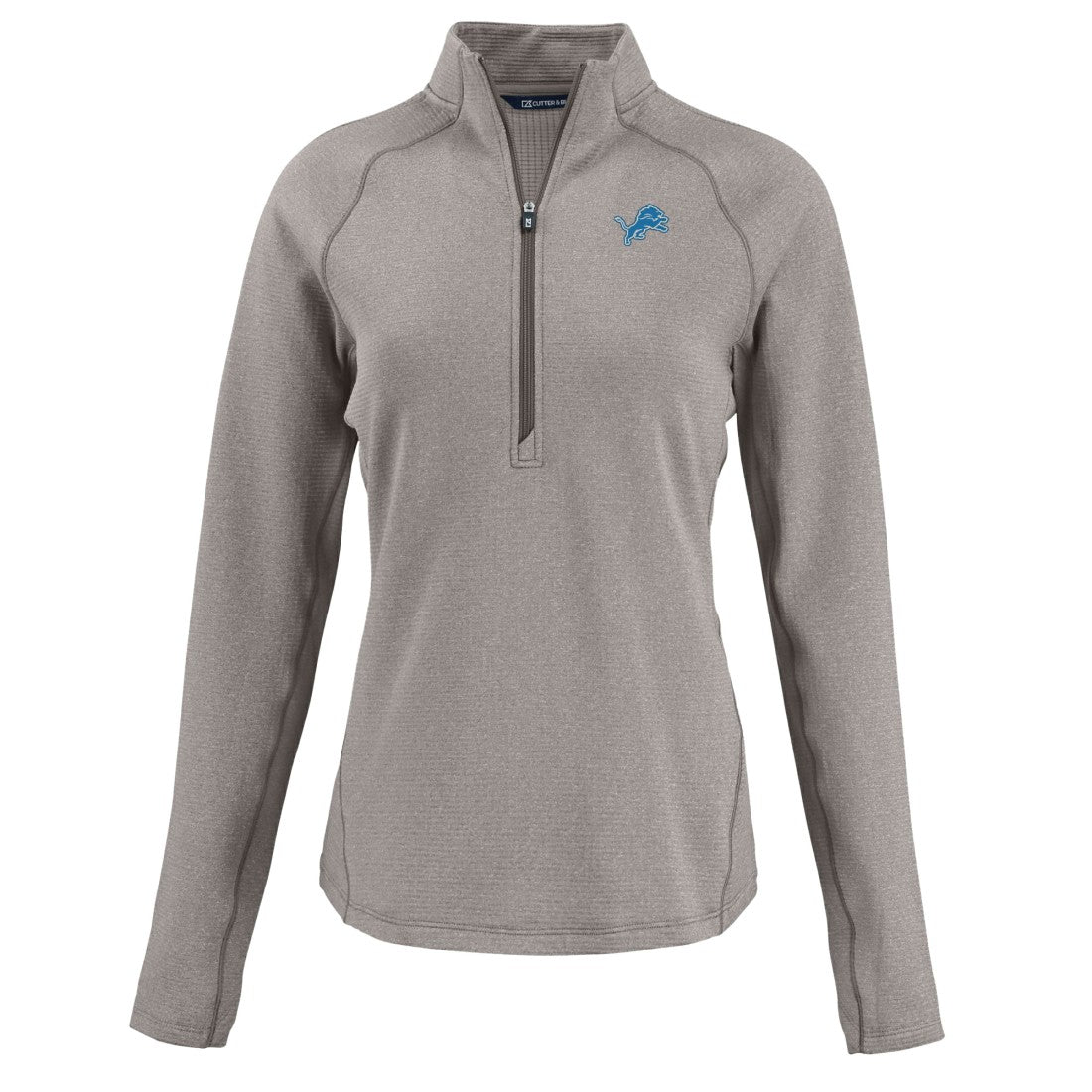 Detroit Lions  Cutter & Buck Women's Peshastin Eco Fleece Recycled Tri-Blend Raglan Half-Zip Jacket
