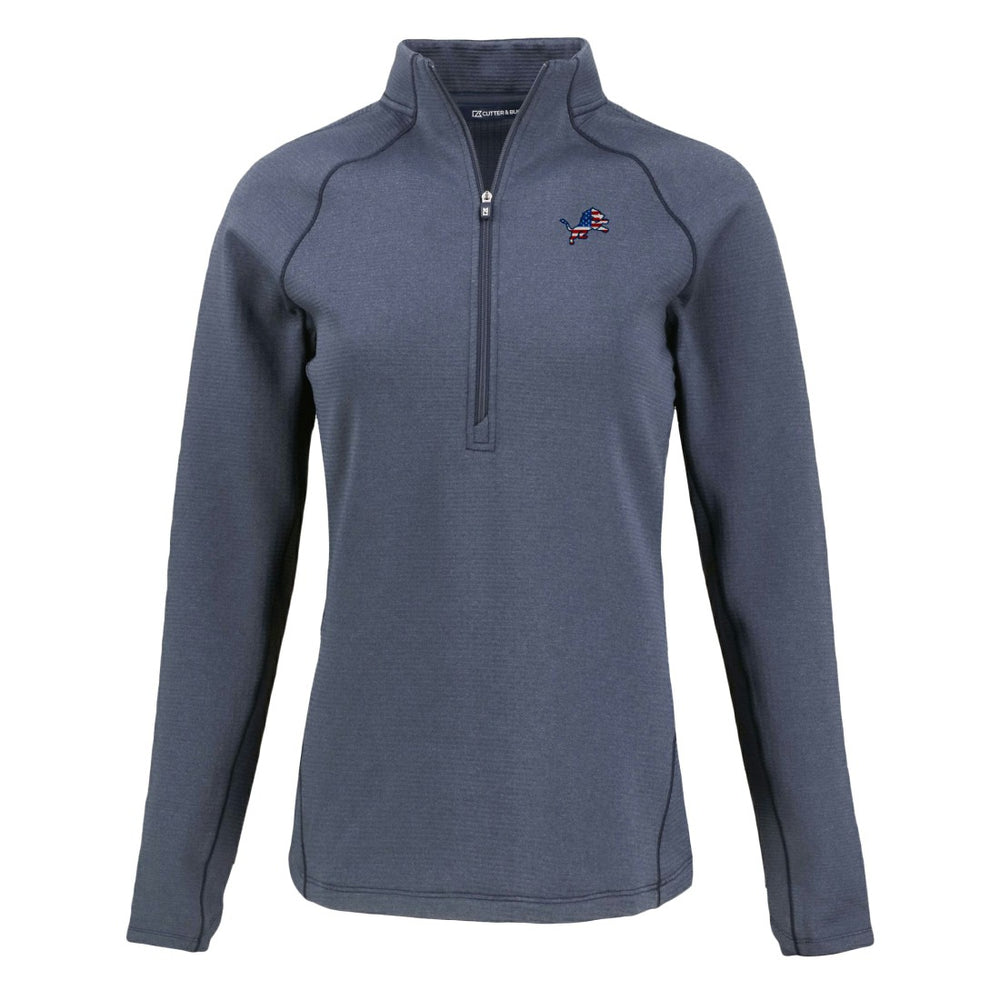 Detroit Lions  Cutter & Buck Women's Americana Peshastin Eco Fleece Recycled Tri-Blend Raglan Half-Zip Jacket