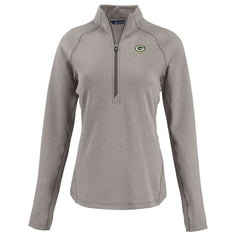 Green Bay Packers  Cutter & Buck Women's Peshastin Eco Fleece Recycled Tri-Blend Raglan Half-Zip Jacket