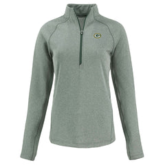 Green Bay Packers  Cutter & Buck Women's Peshastin Eco Fleece Recycled Tri-Blend Raglan Half-Zip Jacket