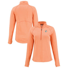 Miami Dolphins  Cutter & Buck Women's Peshastin Eco Fleece Recycled Tri-Blend Raglan Half-Zip Jacket