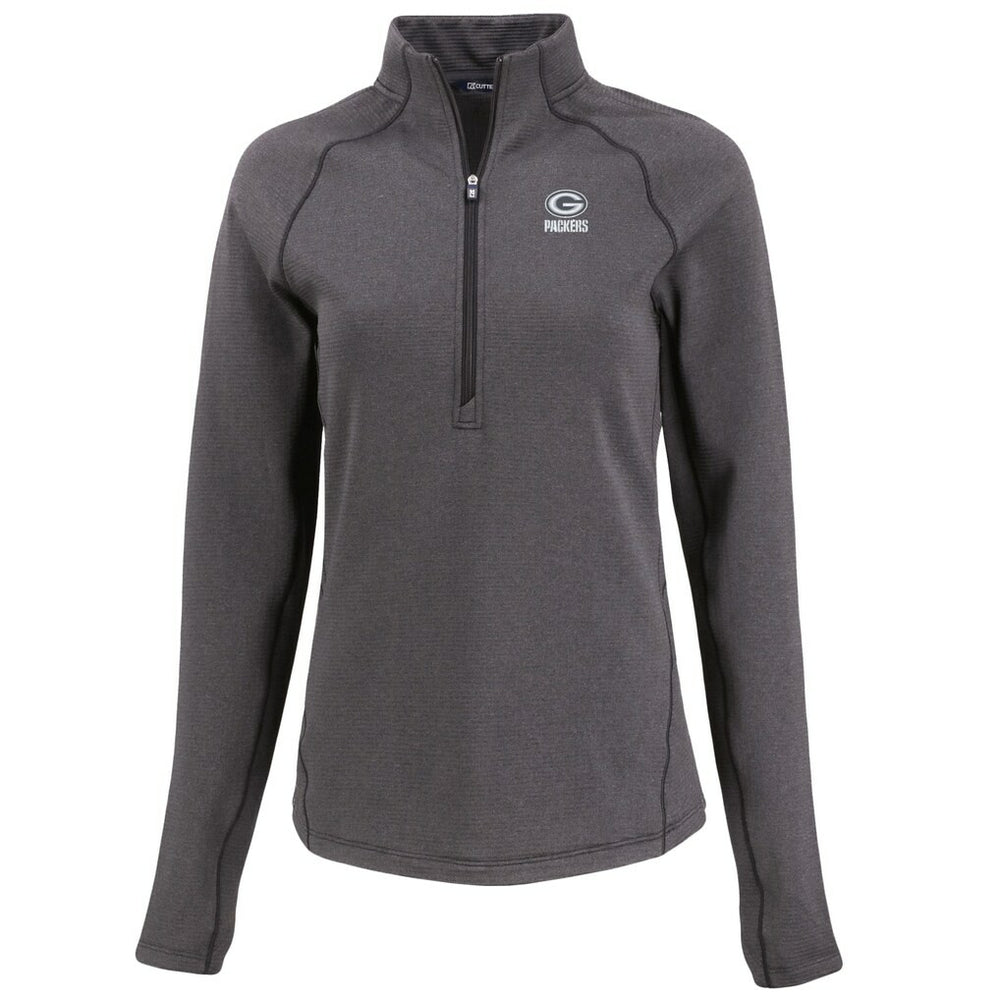 Green Bay Packers  Cutter & Buck Women's Peshastin Eco Fleece Recycled Tri-Blend Raglan Half-Zip Jacket