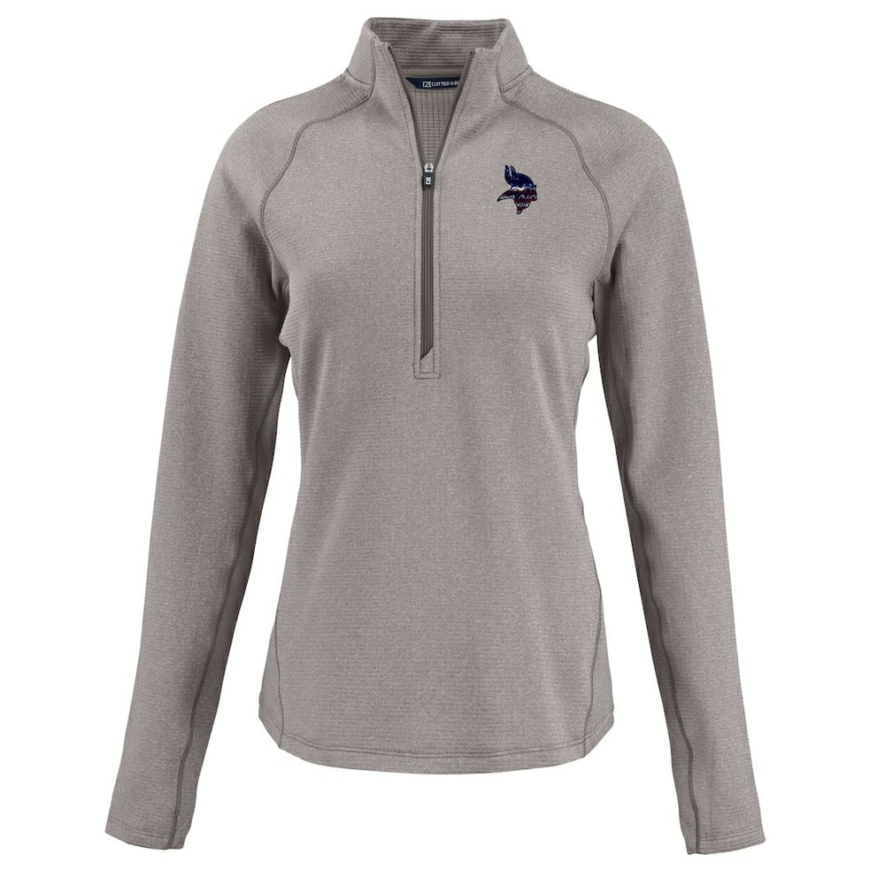 Minnesota Vikings  Cutter & Buck Women's Americana Peshastin Eco Fleece Recycled Tri-Blend Raglan Half-Zip Jacket