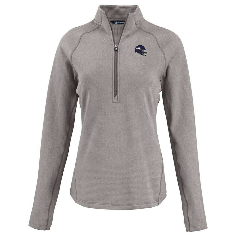 Minnesota Vikings  Cutter & Buck Women's Peshastin Eco Fleece Recycled Tri-Blend Raglan Half-Zip Jacket
