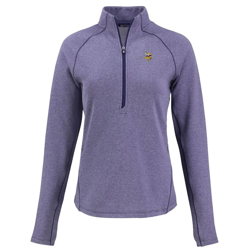 Minnesota Vikings  Cutter & Buck Women's Peshastin Eco Fleece Recycled Tri-Blend Raglan Half-Zip Jacket