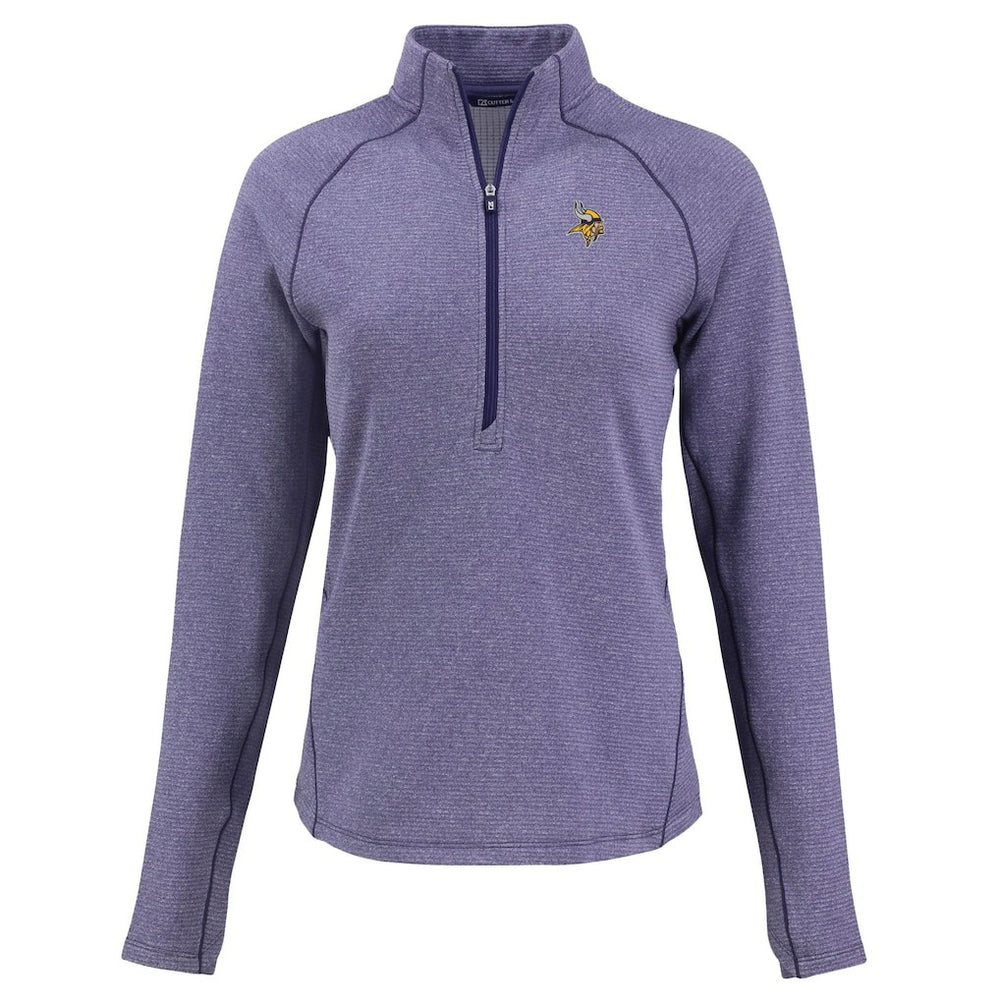 Minnesota Vikings  Cutter & Buck Women's Peshastin Eco Fleece Recycled Tri-Blend Raglan Half-Zip Jacket