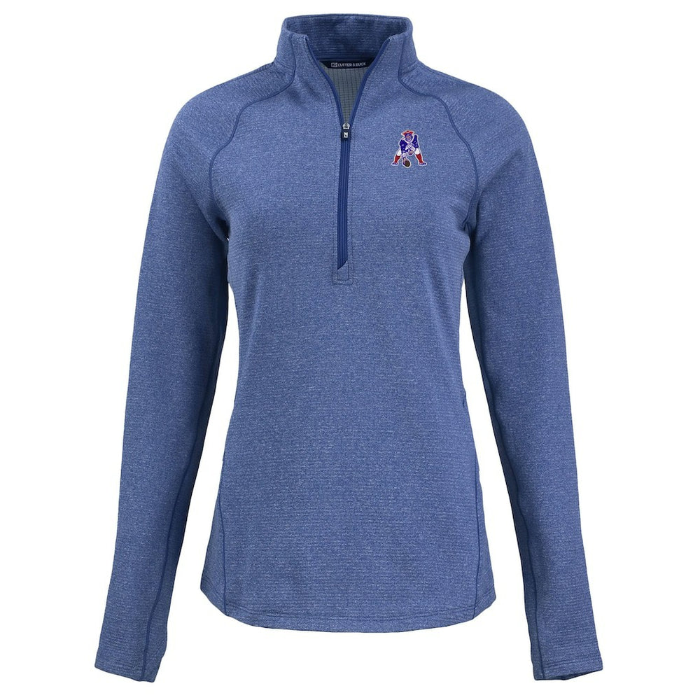New England Patriots  Cutter & Buck Women's Peshastin Eco Fleece Recycled Tri-Blend Raglan Half-Zip Jacket