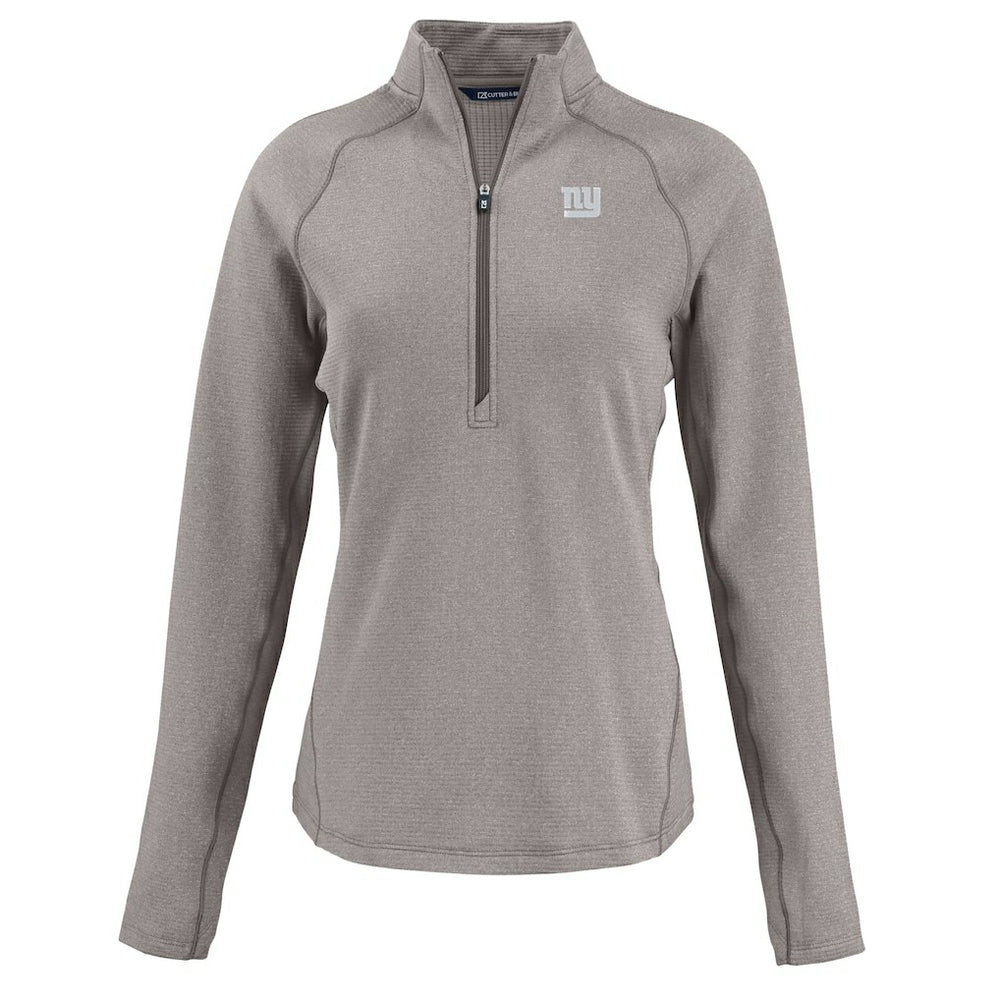 New York Giants  Cutter & Buck Women's Peshastin Eco Fleece Recycled Tri-Blend Raglan Half-Zip Jacket